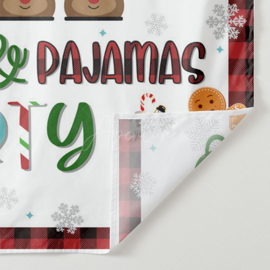 Aperturee - Pancake Pajama Red White Christmas Party Backdrop