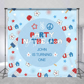 Aperturee - Party In The Usa Personalized One Birthday Backdrop