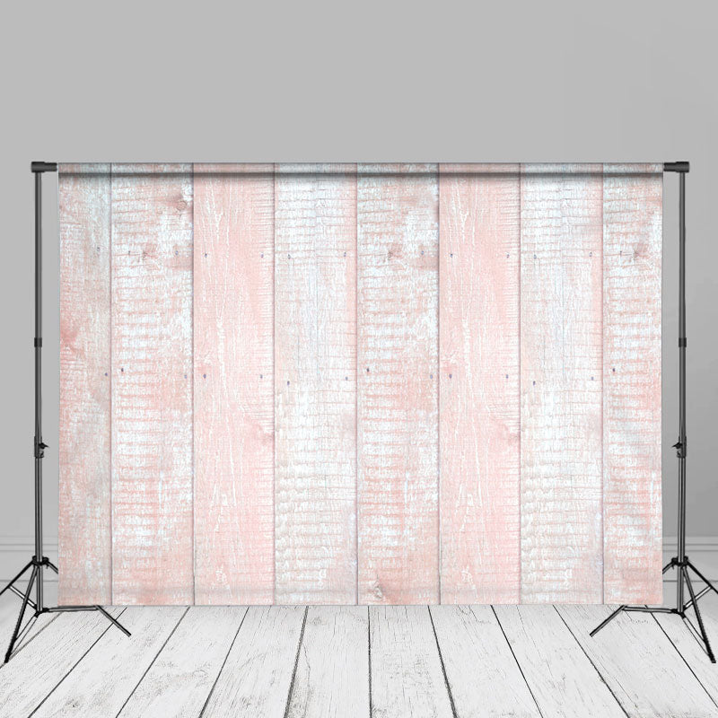 Aperturee - Pastel Pink Vertical Stripe Wood Portrait Backdrop