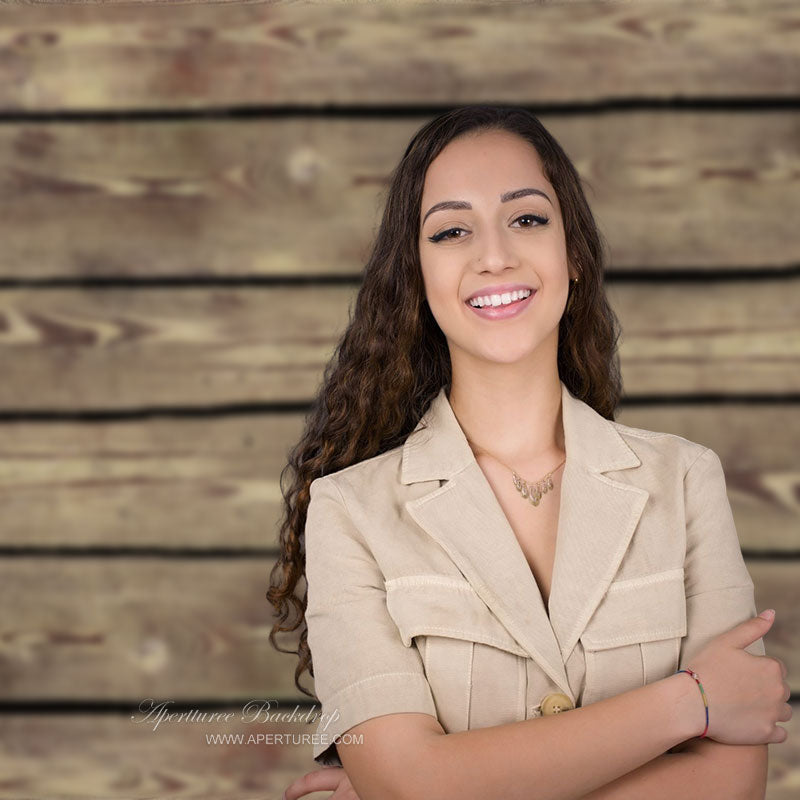 Aperturee - Pastoral Brown Transverse Wood Grain Photo Backdrop