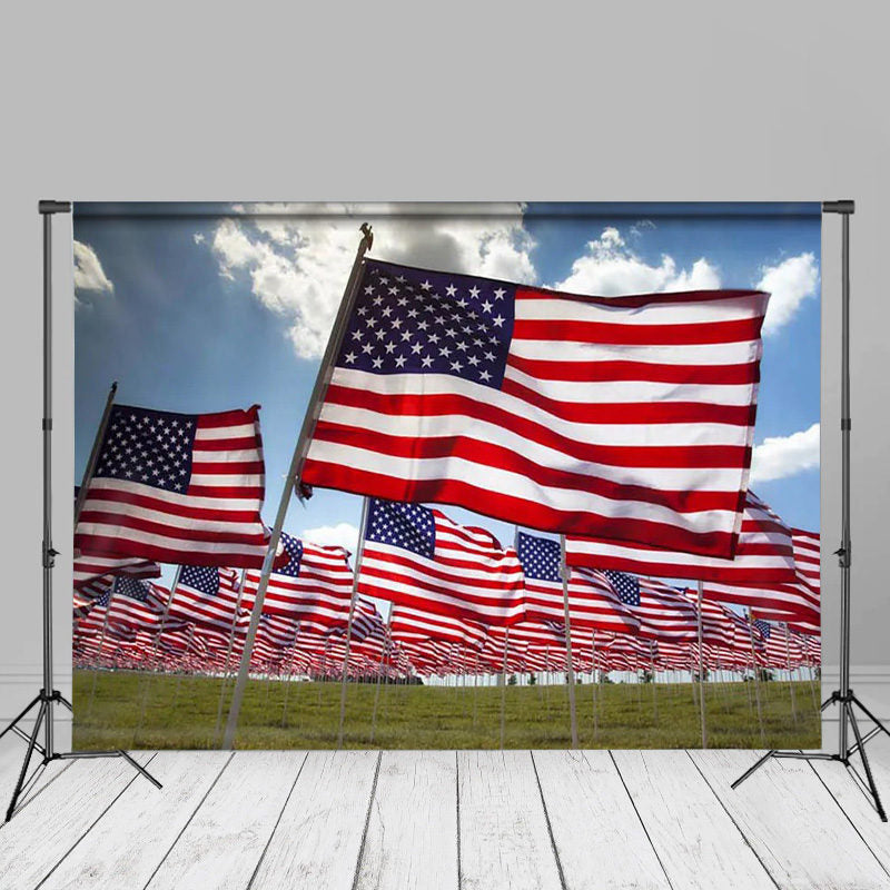 Aperturee - Patriotic Outdoor USA Flag Independence Day Backdrop