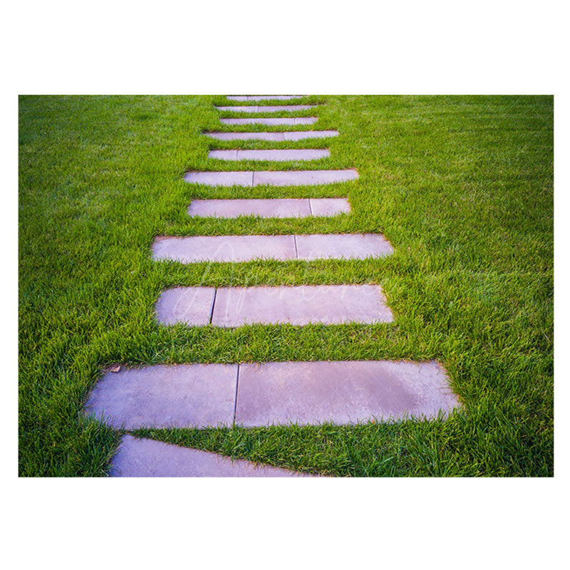 Aperturee - Paving Slabs Spring Park Greenery Rubber Floor Mat