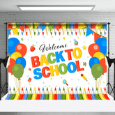 Aperturee - Pencil Balloon Welcome Back To School Party Backdrop