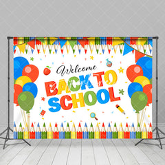 Aperturee - Pencil Balloon Welcome Back To School Party Backdrop