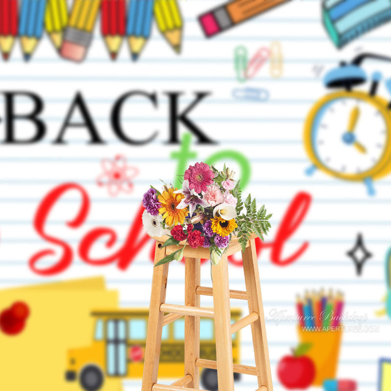 Aperturee - Pencil Staioneries Notebook Back To Scool Backdrop