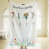 Lofaris Personalized Birth Flower Blanket Gift for Grandma