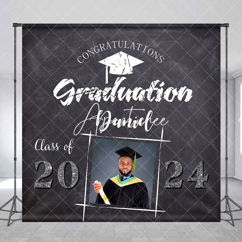 Aperturee - Personalized Blackboard Cap Graduation Backdrop