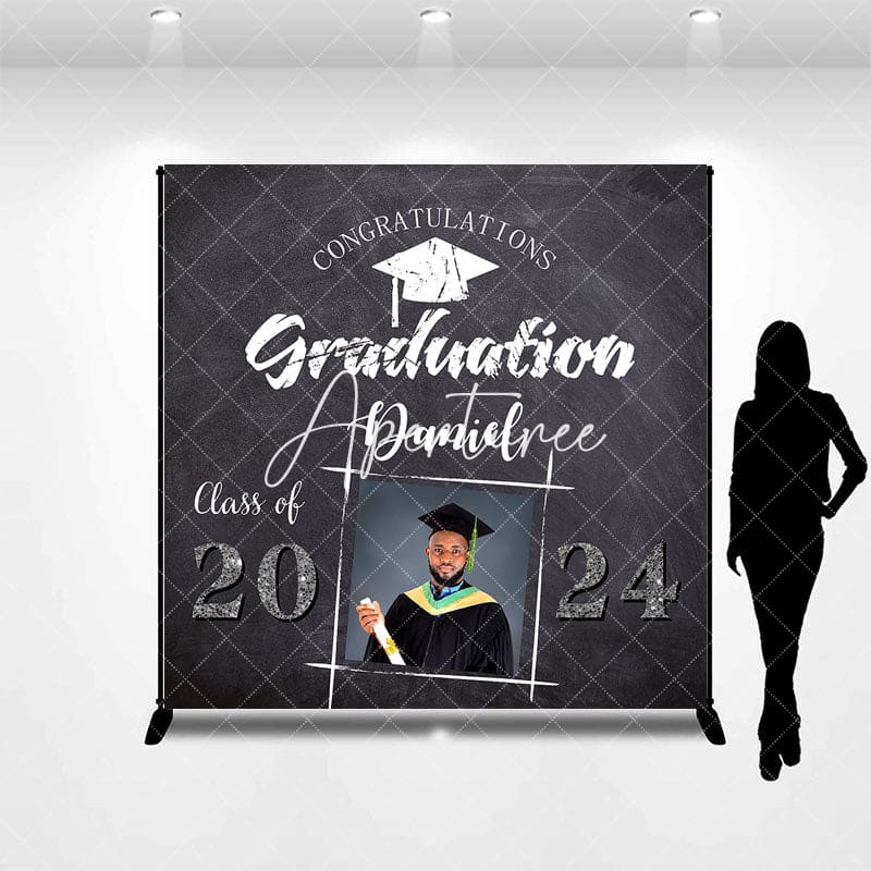Aperturee - Personalized Blackboard Cap Graduation Backdrop