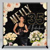 Aperturee - Personalized Elegant Floral 35Th Birthday Backdrop