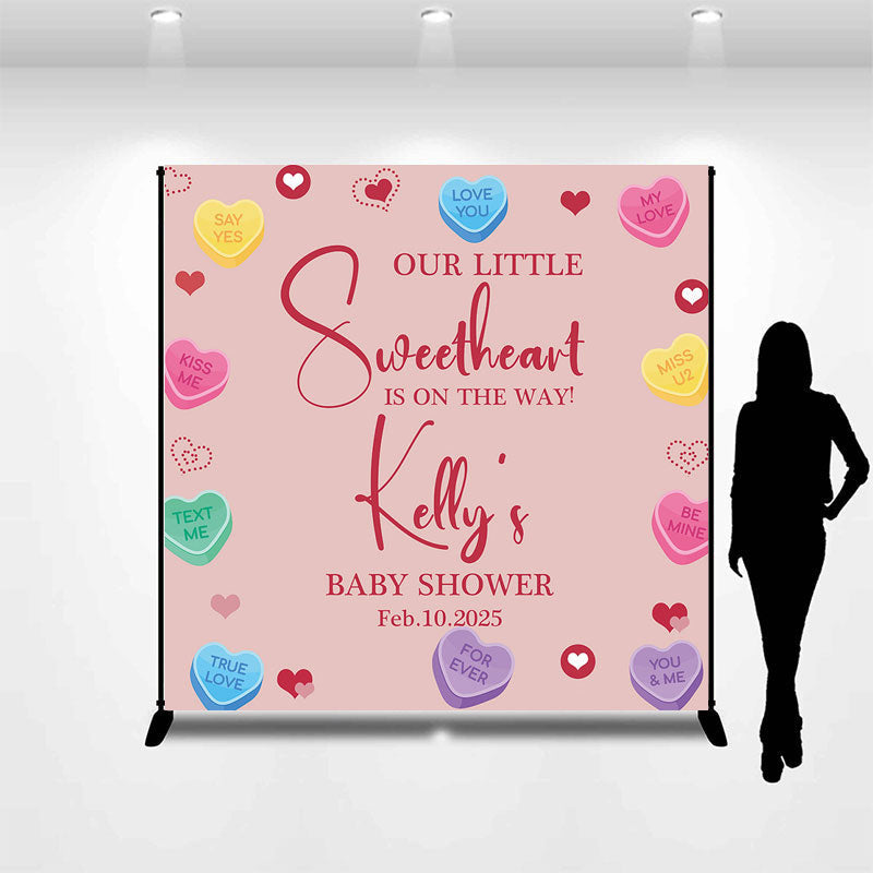 Aperturee - Personalized Little Sweetheart Baby Shower Backdrop