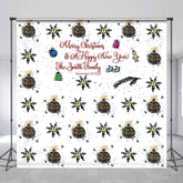 Aperturee - Personalized Name Ball Dots Merry Christmas Backdrop