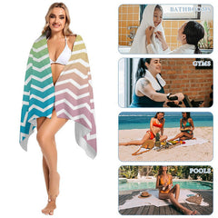 Aperturee - Personalized Name Colorful Beach Towel for Kids Gifts