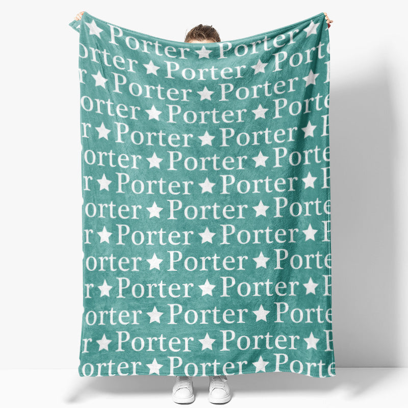 Lofaris Personalized Name With Stars Kids Soft Blanket Gift
