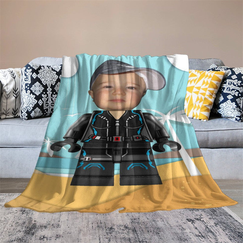 Aperturee - Personalized Photo Face Coastal Block Soldier Blanket