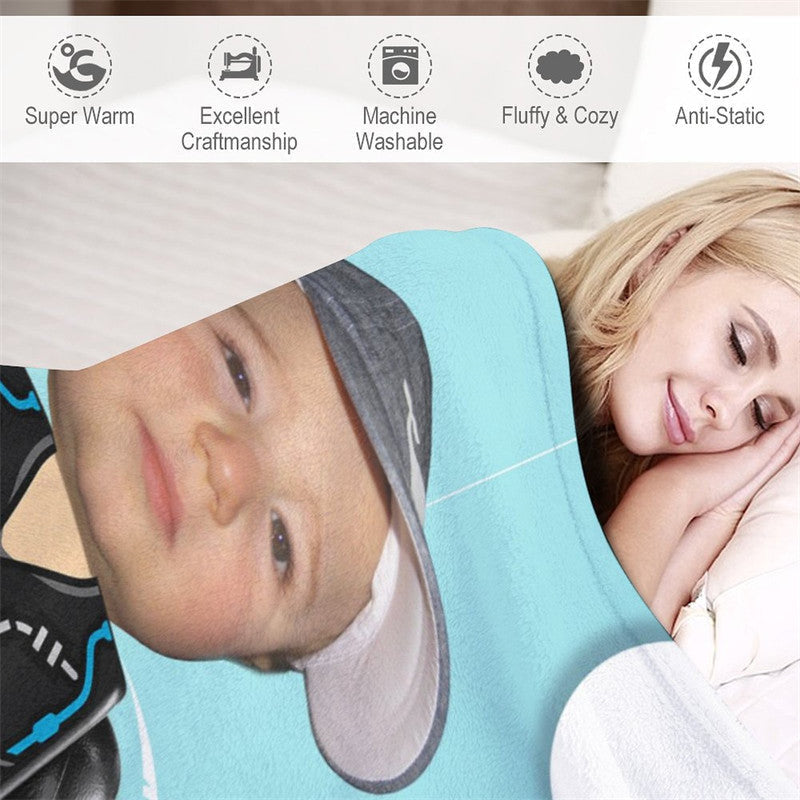 Aperturee - Personalized Photo Face Coastal Block Soldier Blanket