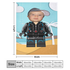 Aperturee - Personalized Photo Face Coastal Block Soldier Blanket