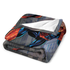 Aperturee - Personalized Photo Flying Hero Pizza City Blanket