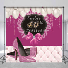 Aperturee - Personalized Purple High Heel 40Th Birthday Backdrop