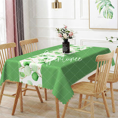 Aperturee - Pine Green Leaves Branch Spring Rectangle Tablecloth