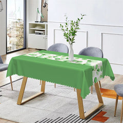Aperturee - Pine Green Leaves Branch Spring Rectangle Tablecloth