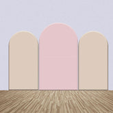 Aperturee - Pink And Beige Solid Color Party Arch Backdrop Kit