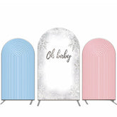 Aperturee Pink And Blue Snow Baby Shower Arch Backdrop Kit