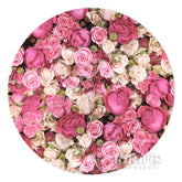 Aperturee Pink And Red Floral Wall Happy Birthday Circle Backdrop