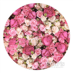 Aperturee Pink And Red Floral Wall Happy Birthday Circle Backdrop