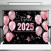 Aperturee - Pink Balloons Star Black Girls Graduation Backdrop