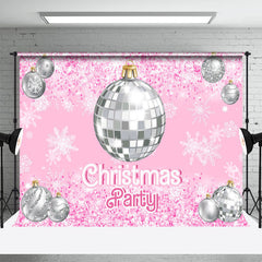 Aperturee - Pink Bauble Lantern Ball Snow Christmas Backdrop