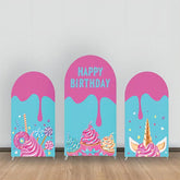 Aperturee - Pink Blue Candy Cream Arch Backdrop Kit For Birthday