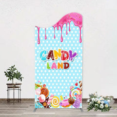 Aperturee - Pink Blue Ice Cream Candyland Birthday Arch Backdrop