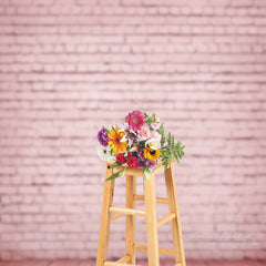 Aperturee - Pink Brick Wall And Floor Backdrop For Photography