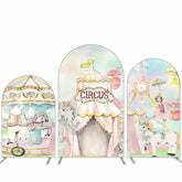 Aperturee Pink Circus Happy Birthday Party Arch Backdrop Kit