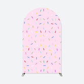 Aperturee - Pink Colorful Candy Arch Backdrop For Birthday Party