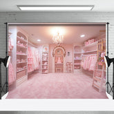 Aperturee - Pink Dress Room Birthday Backdrop For Photography