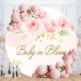 Aperturee - Pink Floral Baby In Bloom Baby Shower Backdrop