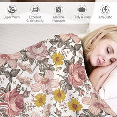 Lofaris Pink Floral Personalized Name Baby Blanket for Girl