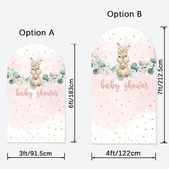 Aperturee - Pink Floral Rabbit Baby Shower Chiara Arch Backdrop