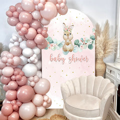 Aperturee - Pink Floral Rabbit Baby Shower Chiara Arch Backdrop
