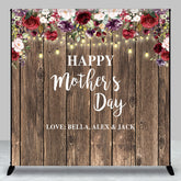 Aperturee - Pink Floral Wood Wall Custom Mothers Day Backdrop