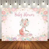 Aperturee - Pink Florals and A Lovely Fox Baby Shower Backdrop