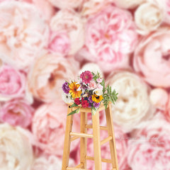 Aperturee - Pink Flower Wedding Photography Studio Backdrop