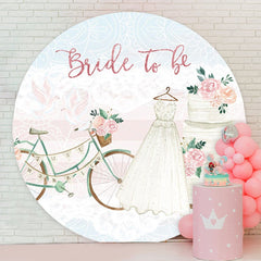 Aperturee - Pink Glitter Bride To Be Round Wedding Backdrop