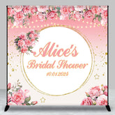 Aperturee - Pink Gold Floral Star Custom Bridal Shower Backdrop