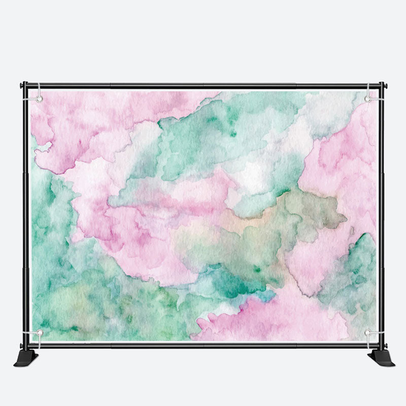 Aperturee - Pink Green Watercolor Ink Abstract Textured Backdrop