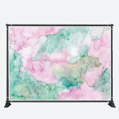 Aperturee - Pink Green Watercolor Ink Abstract Textured Backdrop