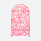 Aperturee - Pink Heart Bokeh Girls Party Arch Backdrop Photo Booth
