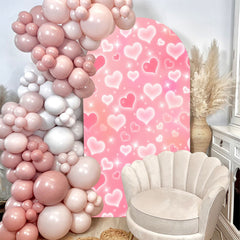 Aperturee - Pink Heart Bokeh Girls Party Arch Backdrop Photo Booth