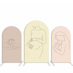 Aperturee Pink Line Drawing Arch Backdrop Kit For Baby Shower